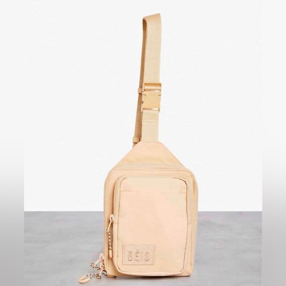 NWT Beis The Sport Sling Bag in Beige